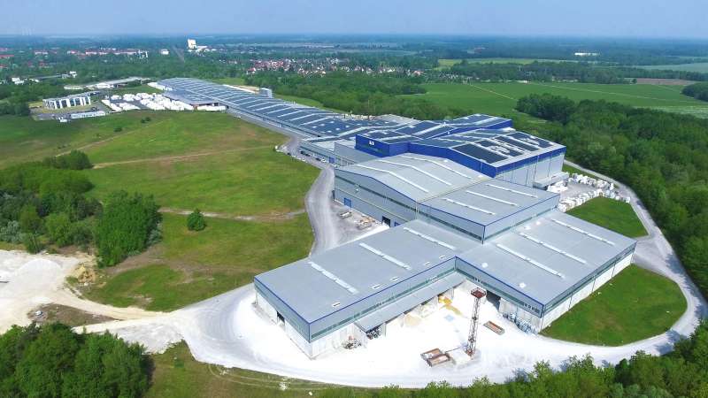 Luftaufnahme der Porcelaingres Produktionsstätte.