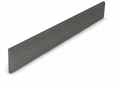 Anthrazitfarbene Sockelfliese in Betonoptik.