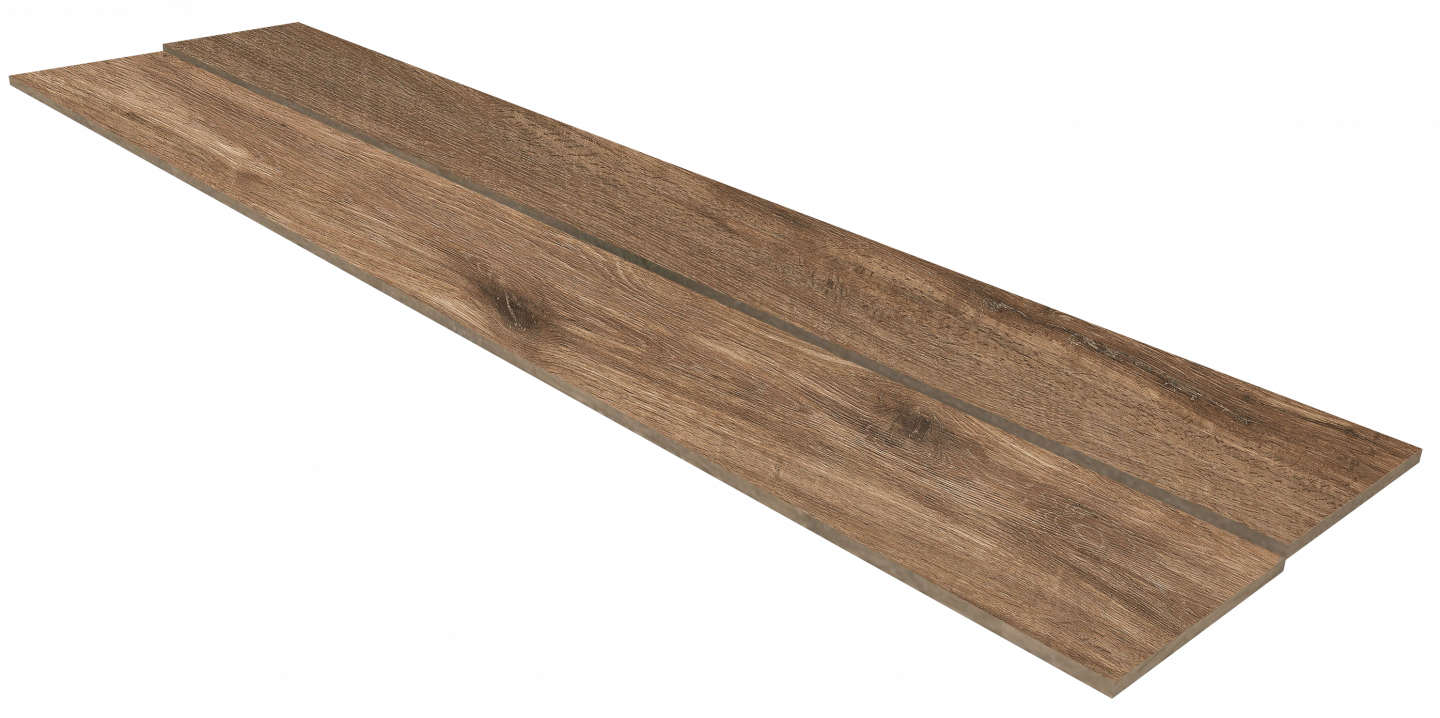 Braune Holzoptik-Fliesen für Innen- und Außenbereiche.