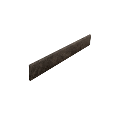 Dunkelgraue Sockelfliese mit Steinoptik.