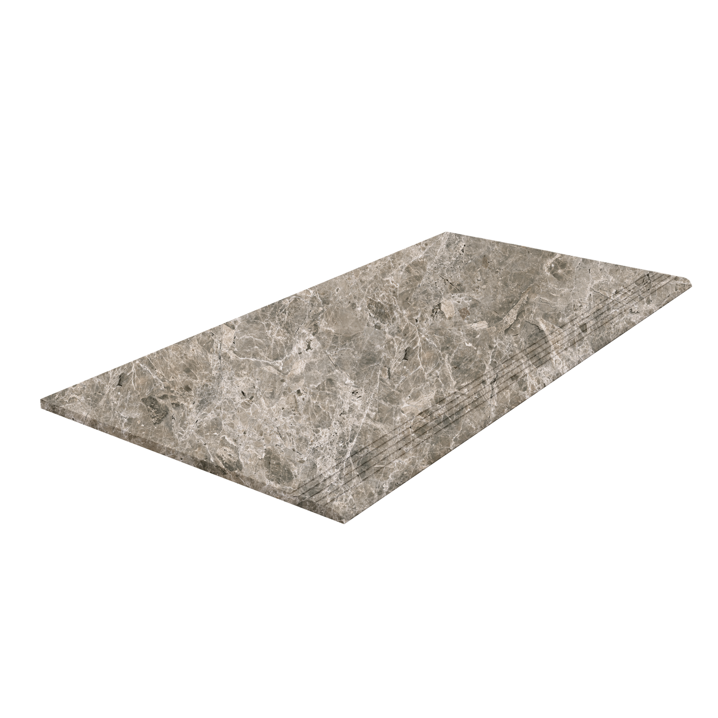 Elegante graue Fliese mit Marmoroptik für Innen- und Außenbereiche.