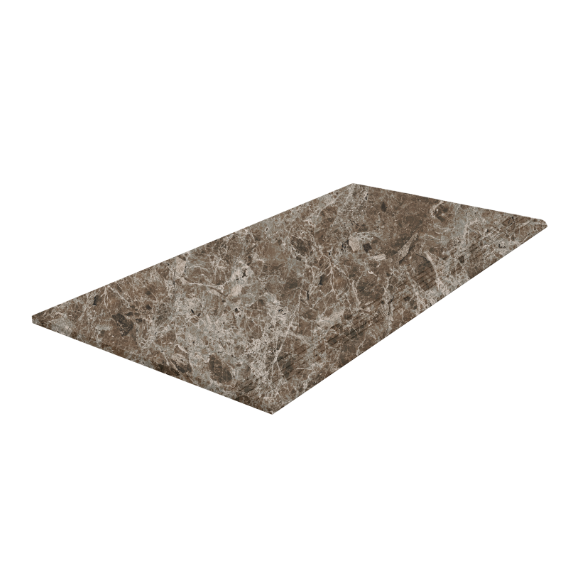 Hochwertige braun-graue Fliese mit Marmorstruktur.