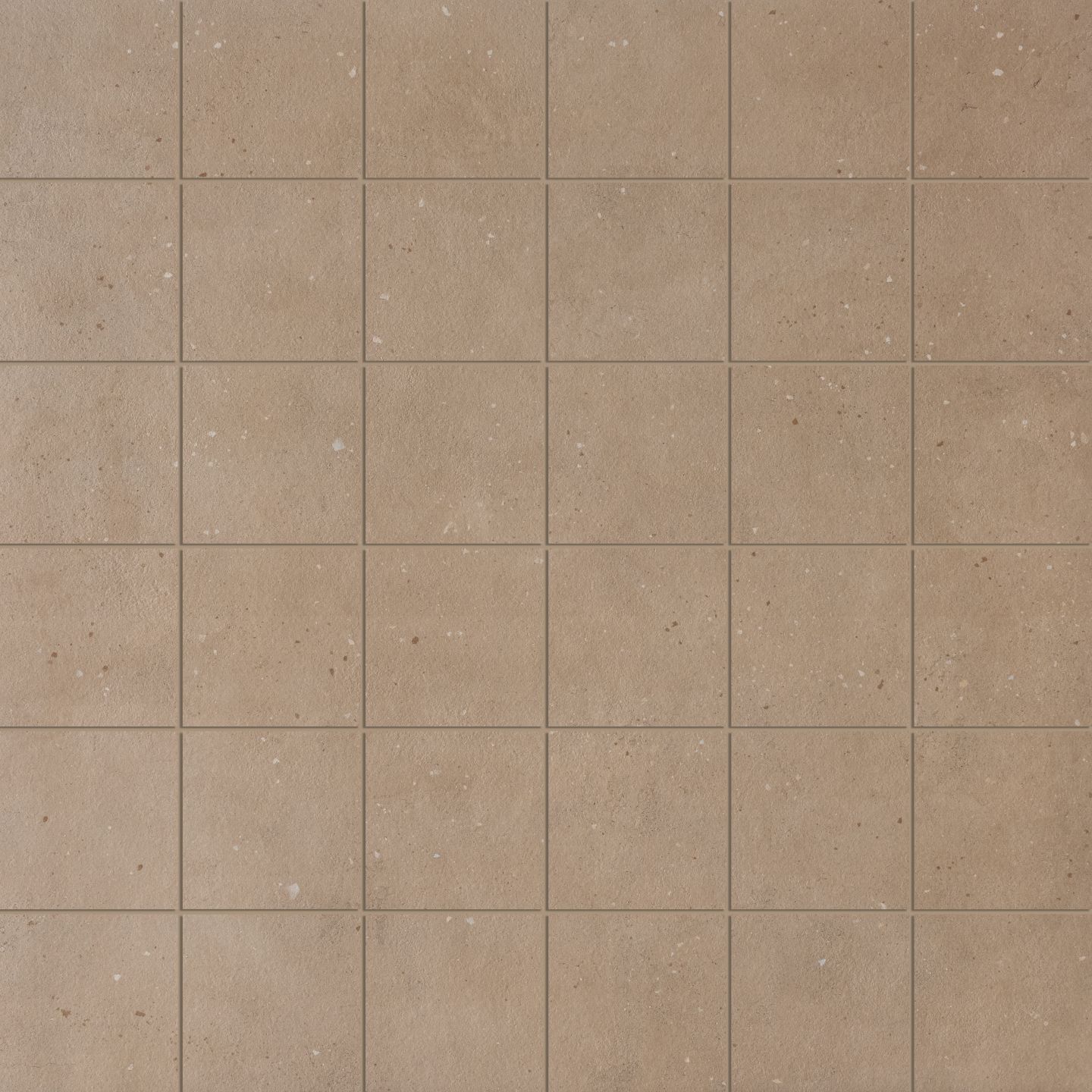 Warme, beige Fliese mit dezenter Gitterstruktur.