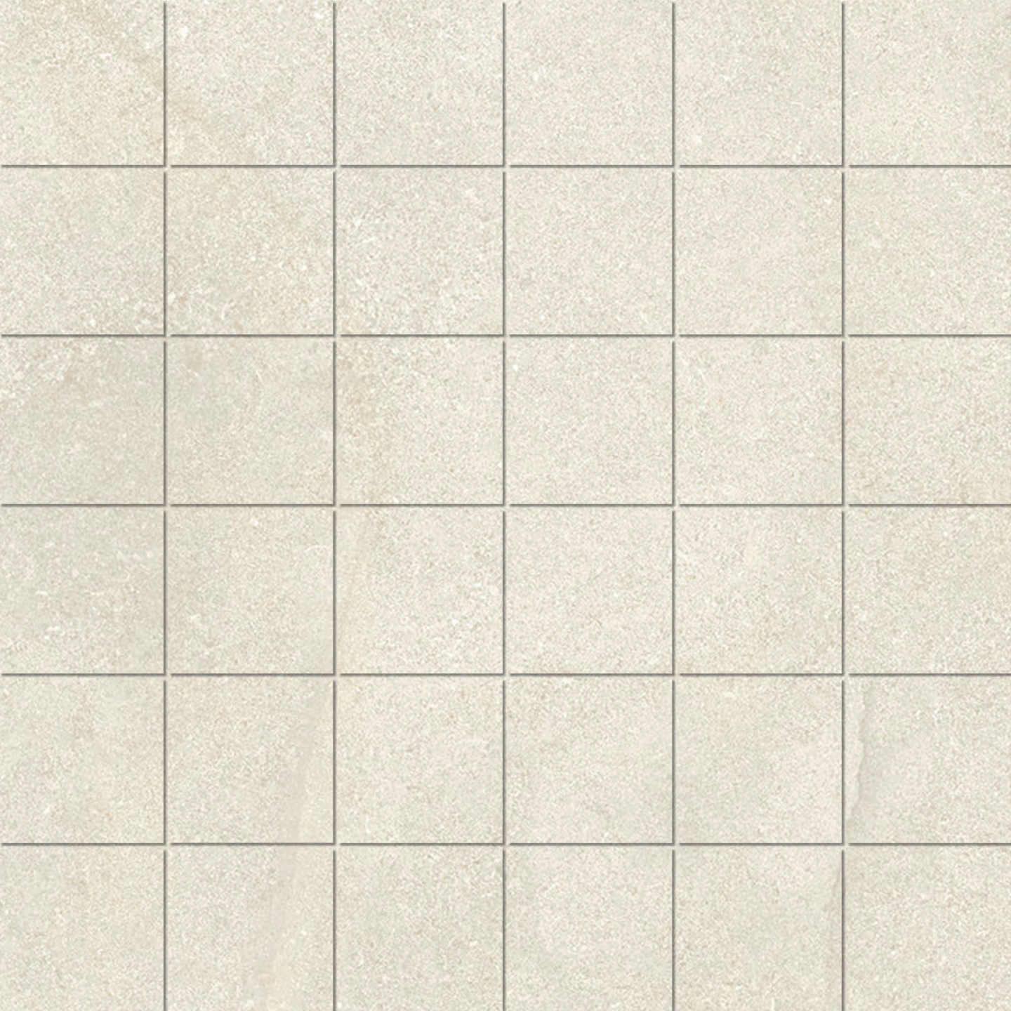 Helle, quadratische Feinsteinzeugfliesen in Beige mit leichter Textur.