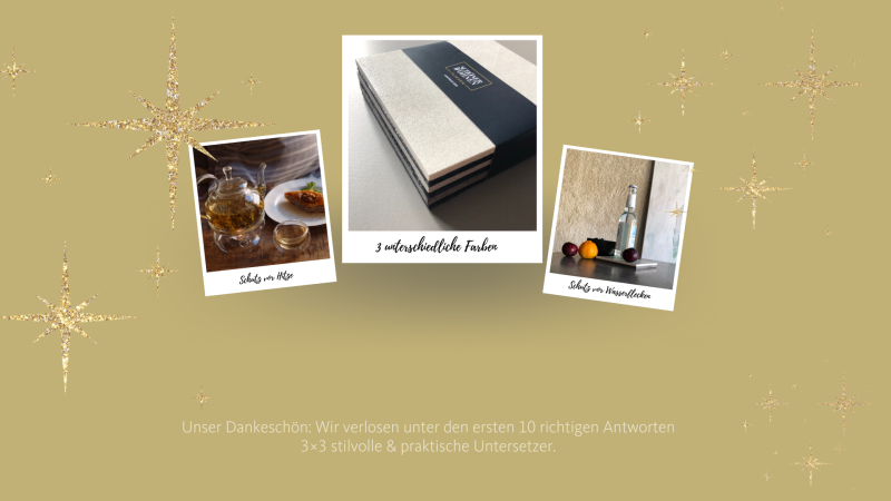 Gewinnspiel: 3+3 stilvolle Untersetzer in drei Farben für Ihre Fliesen.
