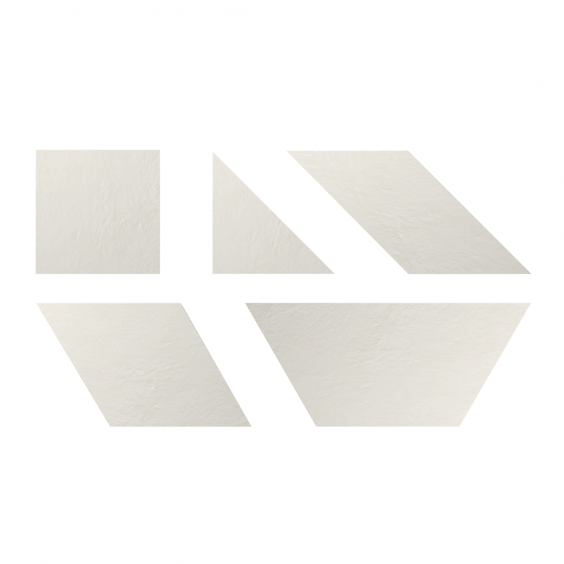 Set heller Designfliesen in verschiedenen geometrischen Formen für individuelle Gestaltung.